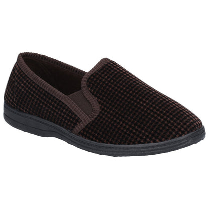Mirak Mens Highbury Twin Gusset Slipper Brown