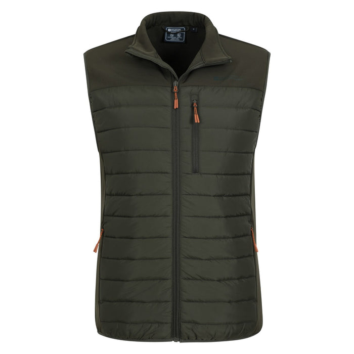 Mountain Warehouse Mens Turbine II Hybrid Padded Gilet Green