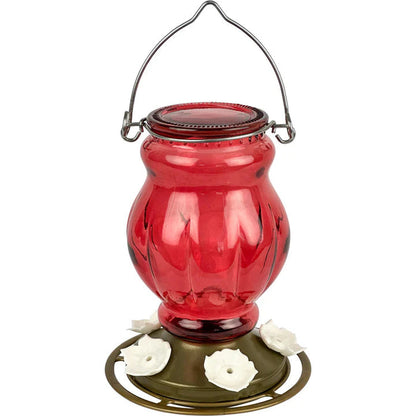 Nature's Way Bird Products Ruby Visions Antique Glass Gravity Hummingbird Feeder