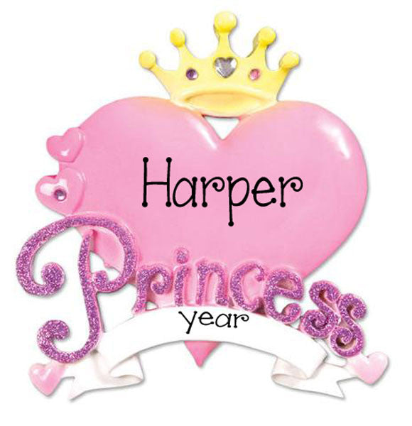 PINK HEAR PRINCESS Ornament / My Personalized Ornaments