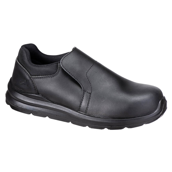Portwest Composite Action Leather Slip On Shoes S3S SR FO Black