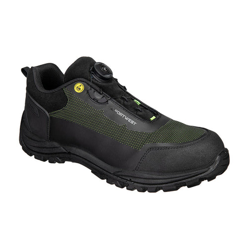 Portwest Composite Textile Low Shoe S3S ESD SR FO Black/Green