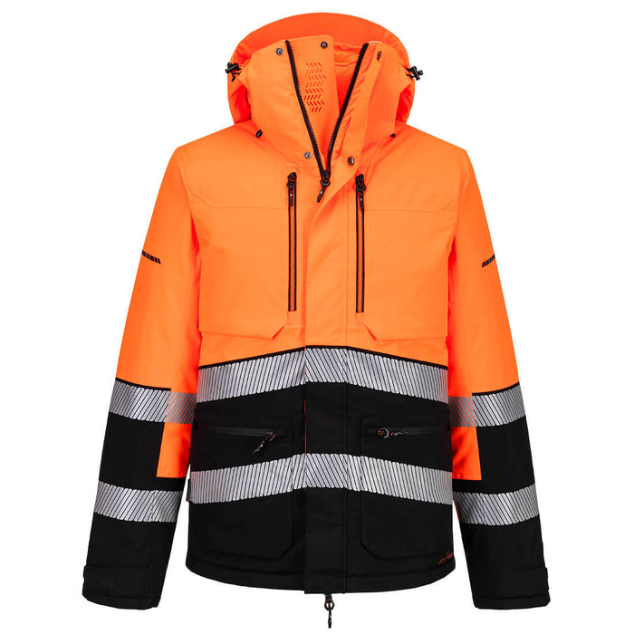 Portwest EV4 Hi-Vis Winter Jacket Orange/Black