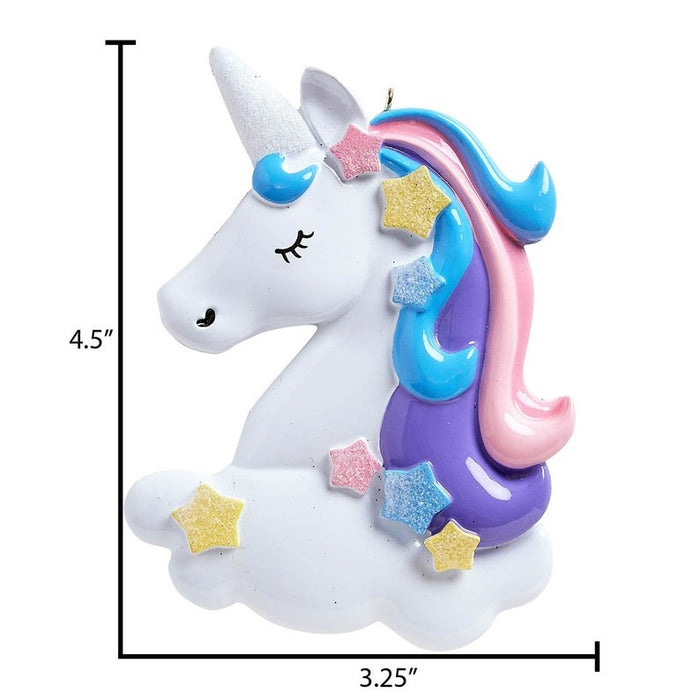 Rainbow UNICORN-Personalized Christmas Ornament