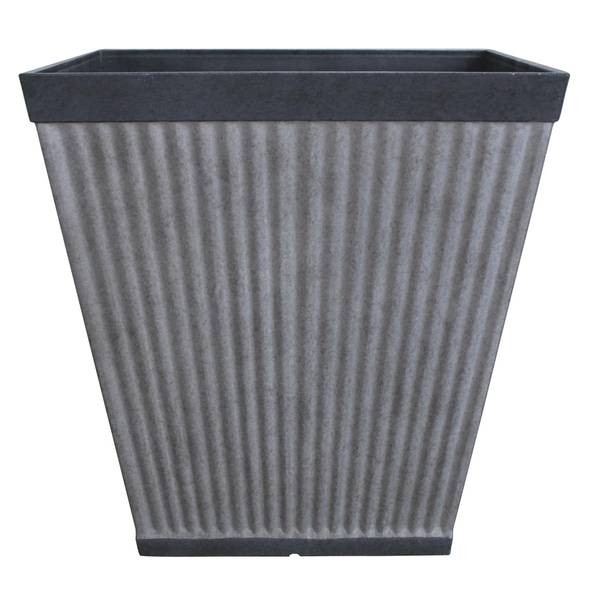 Southern Patio Westlake Resin Rustic Galvanized Square Planter