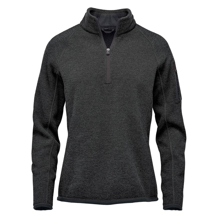 Stormtech Womens Avalante Heather Quarter Zip Fleece Top Black