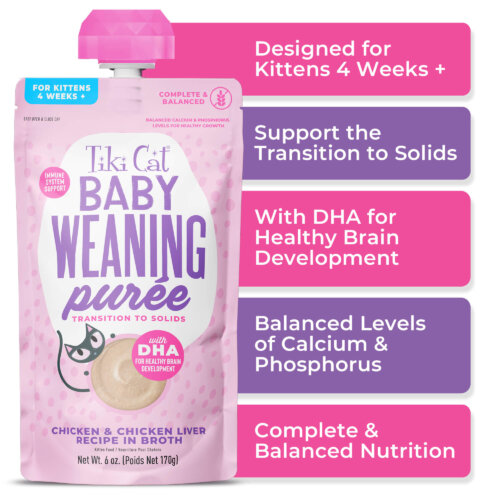 Tiki Cat® Baby Weaning Purée: Chicken & Chicken Liver Recipe in Broth
