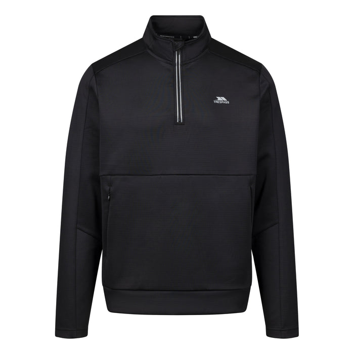 Trespass Mens Jay Quarter Zip Long-Sleeved Top Black