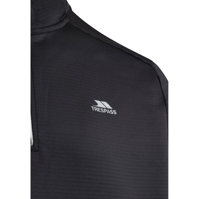 Trespass Mens Jay Quarter Zip Long-Sleeved Top Black