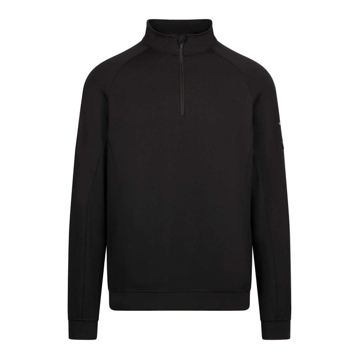 Trespass Mens Zakery Half Zip Sweatshirt Black