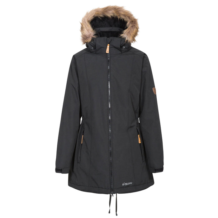Trespass Womens Celebrity Insulated Longer Length Parka Jacket Black