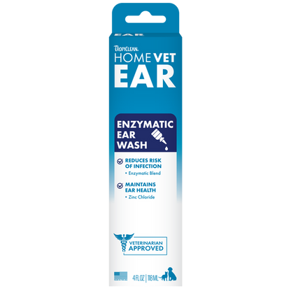 TropiClean HomeVet Enzymatic Ear Wash for Cats & Dogs