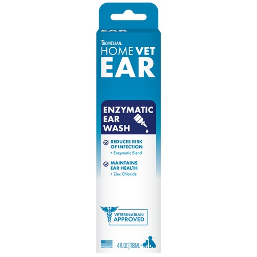 TropiClean HomeVet Enzymatic Ear Wash for Cats & Dogs