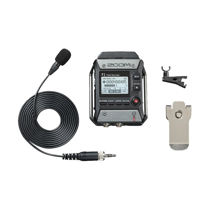 Zoom F1 Field Recorder with Lavalier Microphone